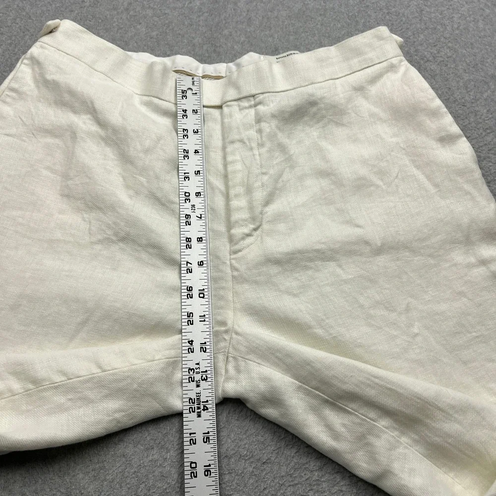 Banana Republic Pants Mens 36x34 (34x29) White Tailored 100% Linen Dress Trouser